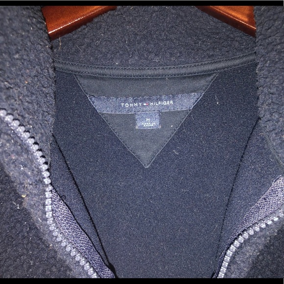 Tommy Hilfiger navy Sherpa zip up - Picture 3 of 3